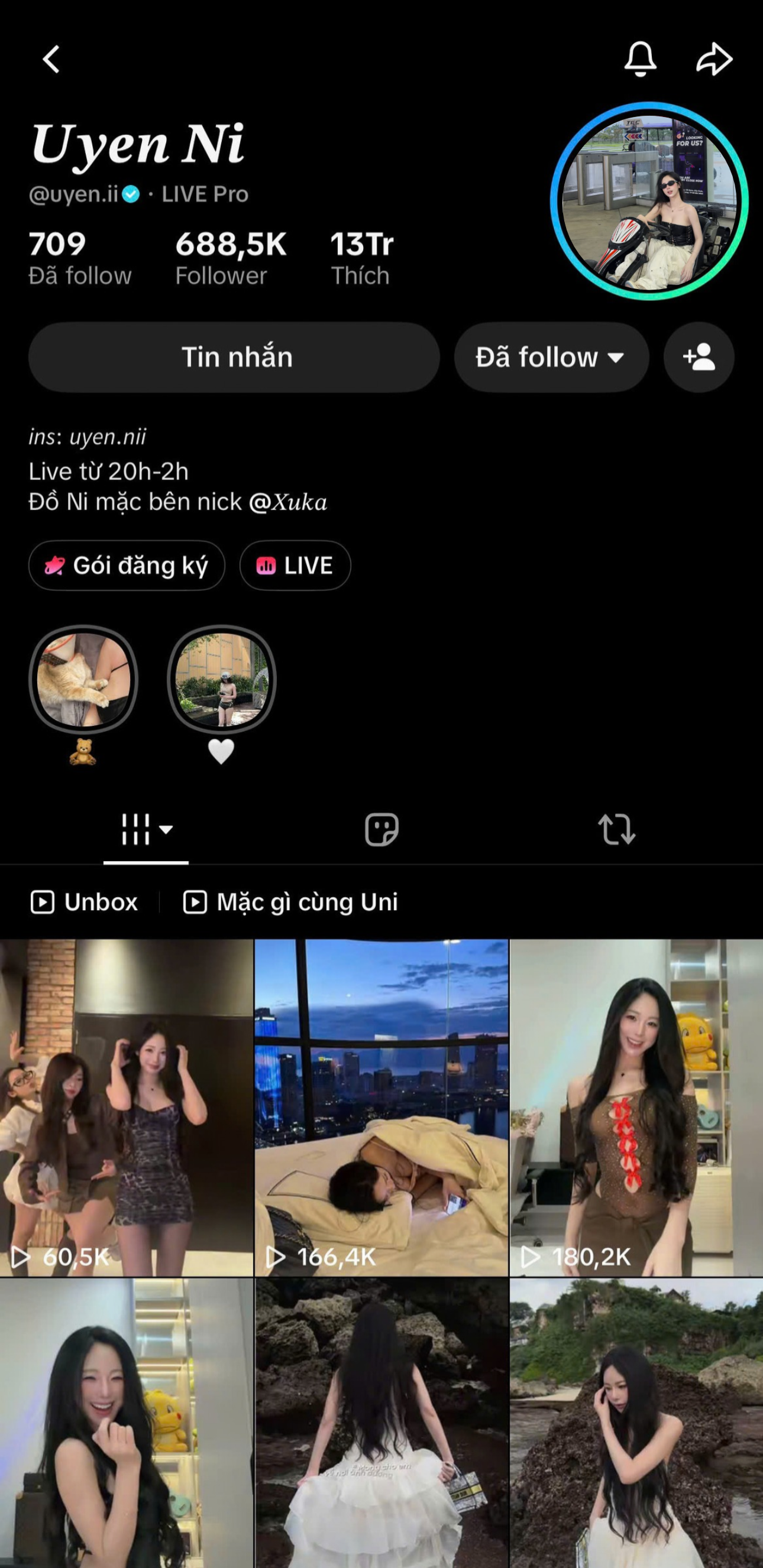 Hồ sơ TikTok Uyen Ni, @uyen.ii